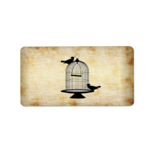 Étiquettes vintages de cages d'oiseaux