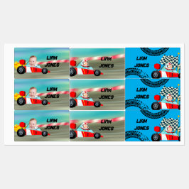 Étiquettes voiture de course photo personnalisée
