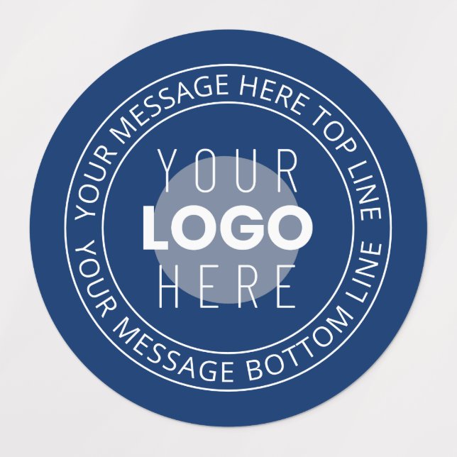 Étiquettes Votre logo et votre texte circulaire personnalisab (Design 1)