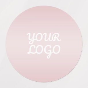 Étiquettes Votre logo & ombre rose moderne élégante Étanche