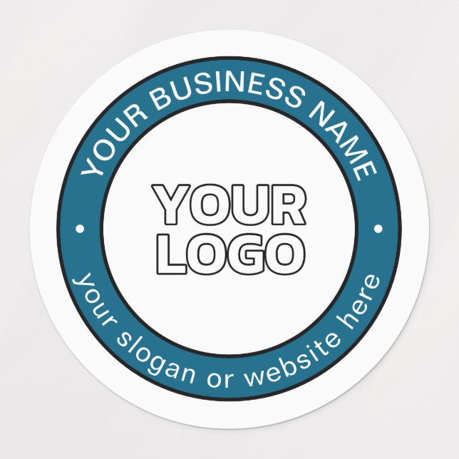 Étiquettes Votre logo ou votre conception et votre texte circ (Design 1)