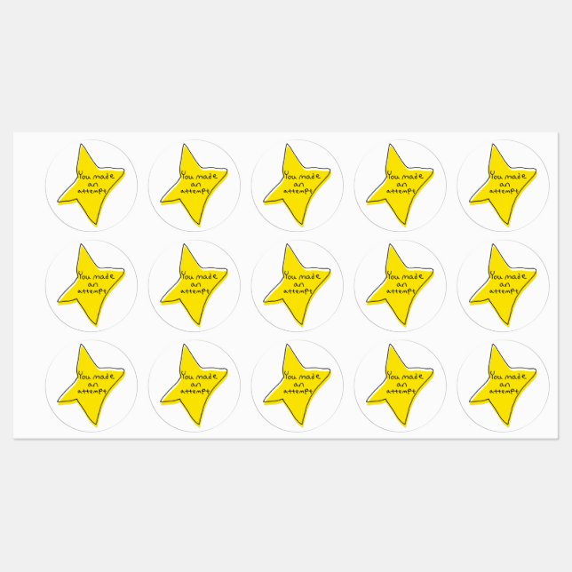 Étiquettes Vous Avez Fait Une Tentative - Etoile Jaune (Feuille)