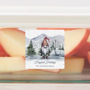 Étiquettes Watercolor Holiday Gnome Cuisine personnalisée