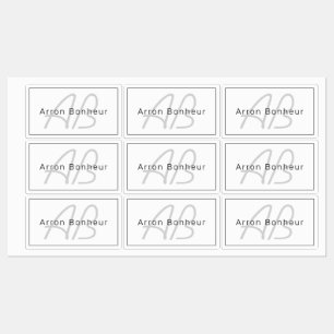 Étiquettes White Grey et Black   Cool Name & Monogram