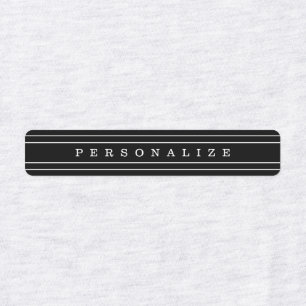 Étiquettes Your Custom Text & Modern Stripes Black & White