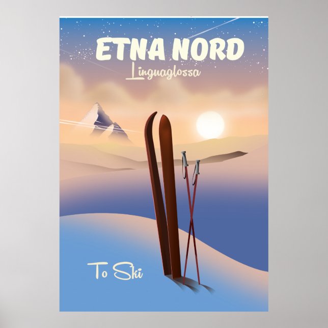 Etna Nord Linguaglossa Affiche de ski (Devant)