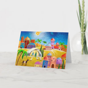 Étoile au-dessus de carte de Noël de Bethlehem