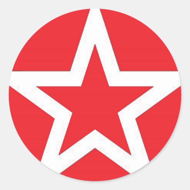 Étoile blanche sur le rouge - autocollant (Devant)