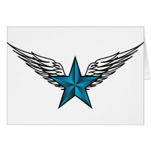 Étoile bleue avec des ailes