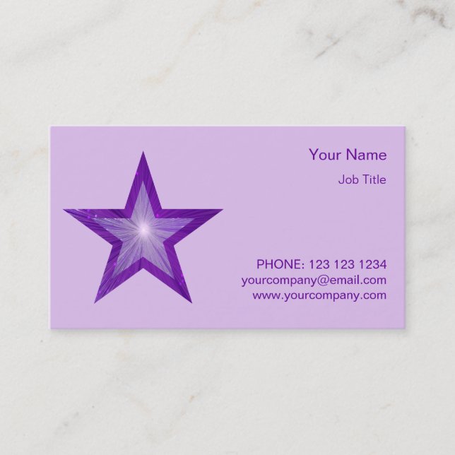 Étoile carte de visite pourpre étoile côté violet  (Devant)