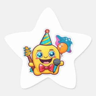 Étoile Célébrez avec un sourire ! - Sticker brillant.