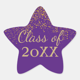 Étoile Classe d'or violet de 2017 Sticker de graduation