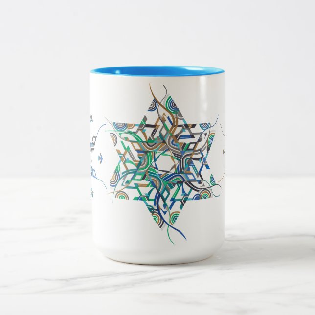Étoile complexe de David Brush-Pen Art Mug (Centre)