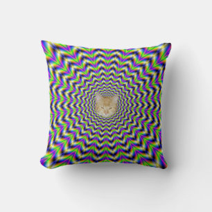 Étoile coussin en bleu rose jaune et vert