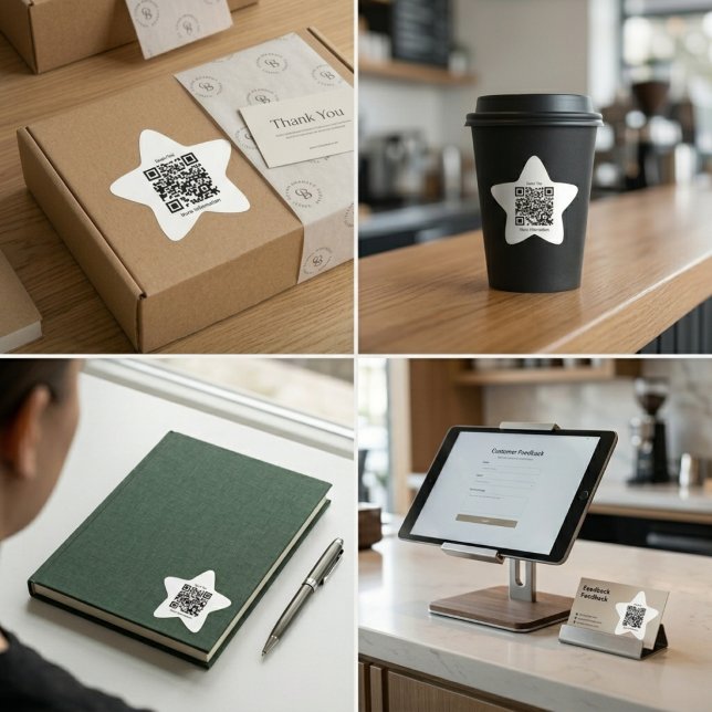 Étoile Custom QR Code Star Shaped Sticker  (Custom QR Code Star Shaped Sticker)