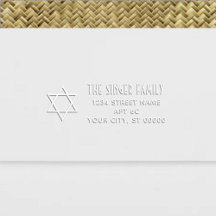 Étoile de David #4 Nom Adresse de Retour Monogramm