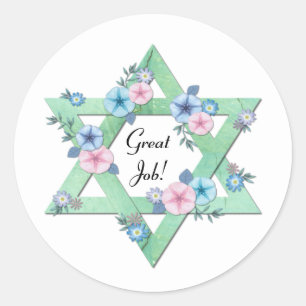 Étoile de David Great Job Classic Sticker rond
