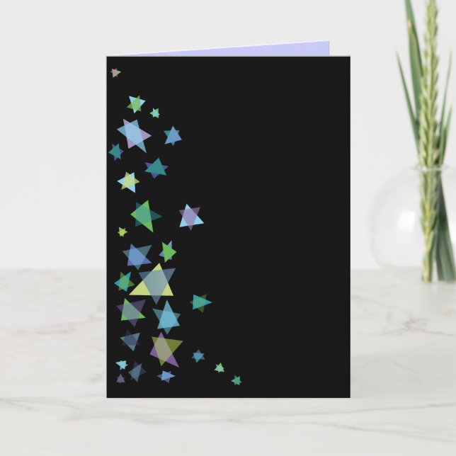 Étoile de David Invitation noire Bar Mitzvah (Devant)