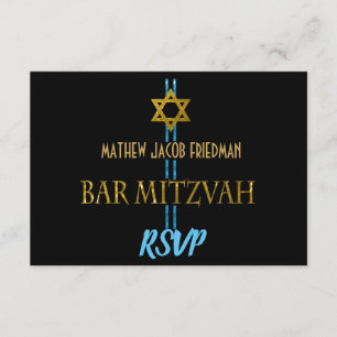 Étoile de David RSVP de Mitzvah de barre