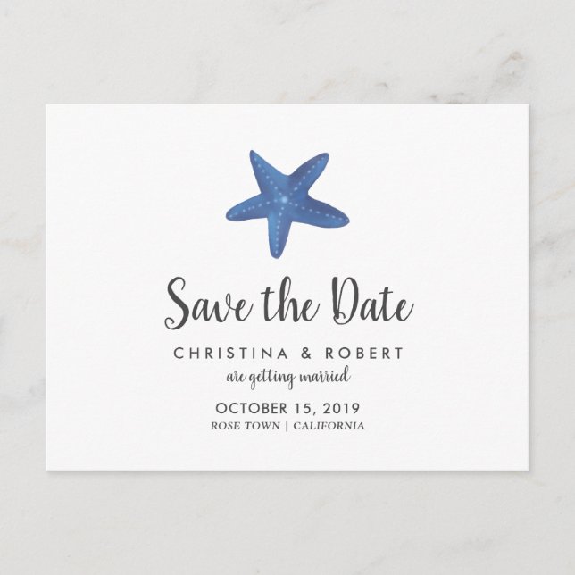 Étoile de mer | Faire-part de mariage océanique (Devant)