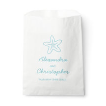 Etoile de mer & tourbillons aqua & sacs de faveur