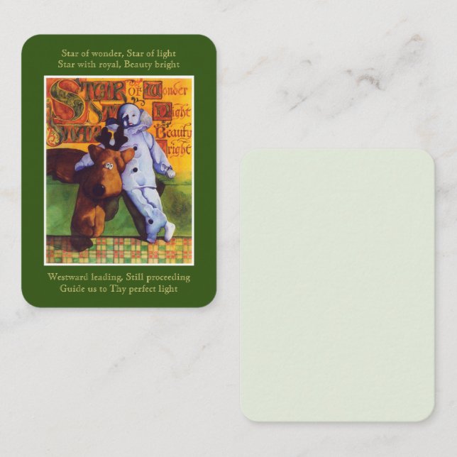 ÉTOILE DE MERVEILLE 3,5x2,5 Carte plate à notes (Devant / Derrière)