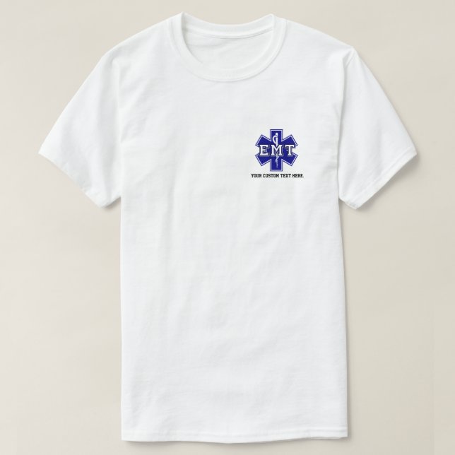 Etoile De Vie Personnalisée Blanc EMS, T-shirt EMT (Design devant)
