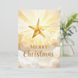 Étoile dorée de Bethléem Joyeux Noël Carte de vœux