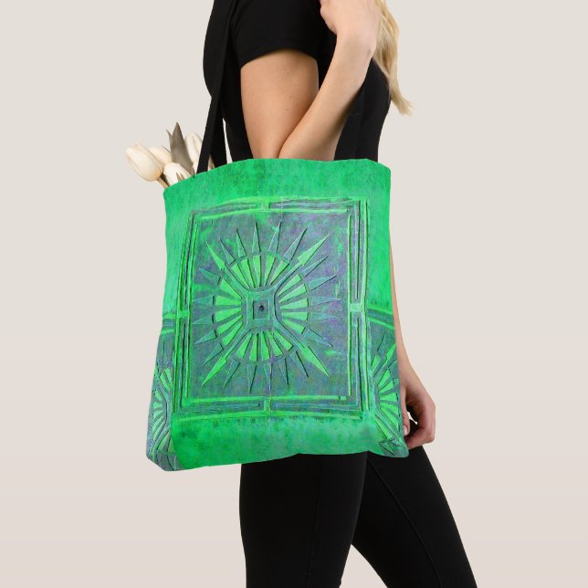 ÉTOILE DU MATIN, Sac Bleu VertTote (De près)