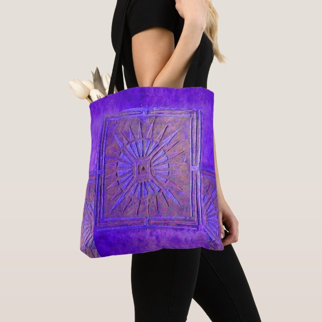 ÉTOILE DU MATIN, Sac fourre-tout bleu violet (De près)