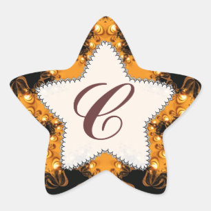 Étoile Éclairage du coucher de soleil Monogramme Sticker 