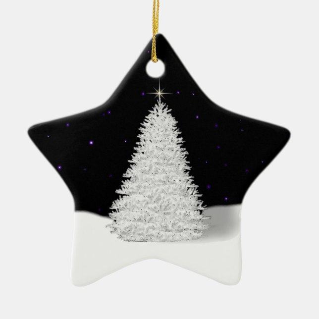 Étoile En Céramique Arbre de Noël Ornement commémoratif de Noël (Devant)