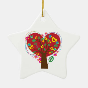 Étoile En Céramique Coeur amour arbre Saint Valentin ornement personna