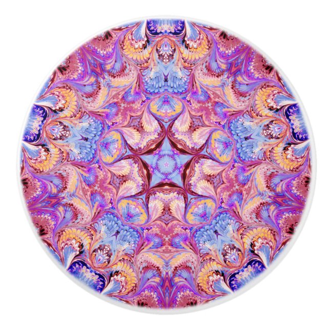 Étoile en céramique de kaléidoscope de bouton de (Devant)