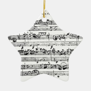 Étoile En Céramique Ornement accrochant de musique de Bach