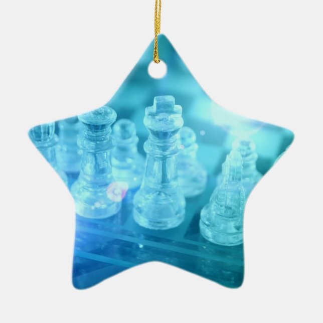 Étoile En Céramique Ornement de match d'échecs (Devant)