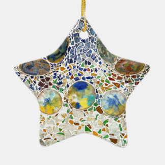 Étoile En Céramique Ornement de mosaïque de Gaudi
