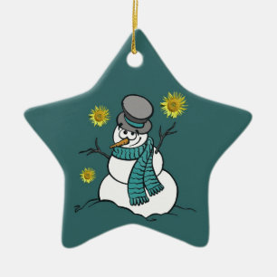 Étoile En Céramique Ornement d'espoir de bonhomme de neige