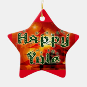 Étoile En Céramique Ornement heureux d'arbre de Noël