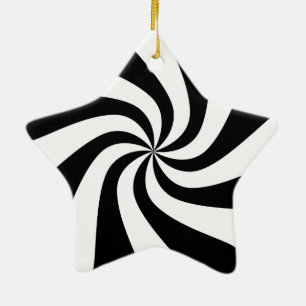 Étoile En Céramique Ornement noir et blanc d'arbre d'étoile de