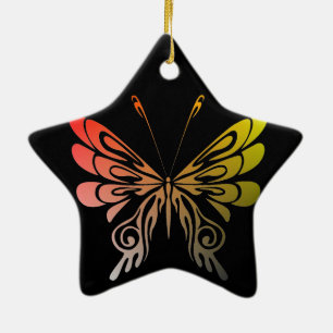 Étoile En Céramique Ornement papillon
