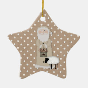 Étoile En Céramique Ornement primitif Père Noël