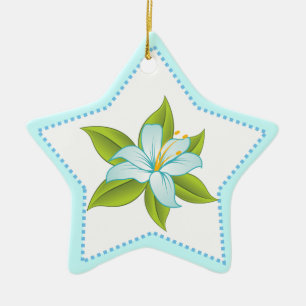 Étoile En Céramique Stargazer bleu clair lys ornement personnalisé