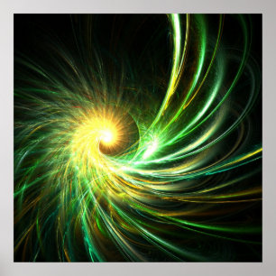 Étoile en spirale verte - affiche