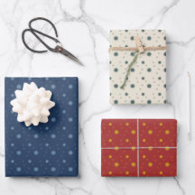 Étoile en trois couleurs emballage papier ensemble