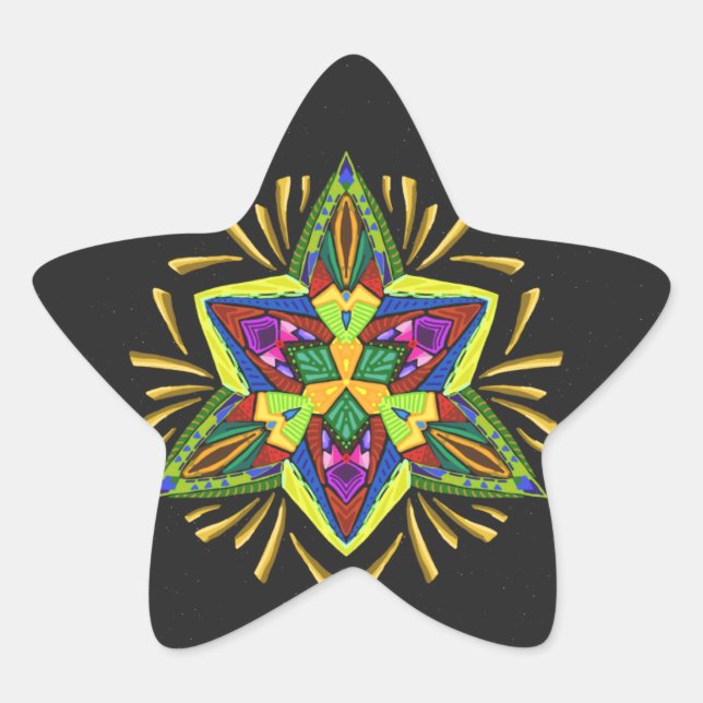 Étoile Flash psychédélique ~Christmas~ Sticker (Devant)