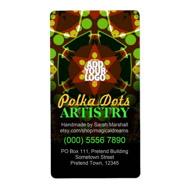 Étoile géométrique pois avec Étiquette de logos (Devant)