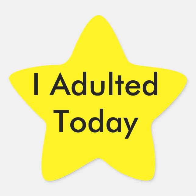Étoile J'Adulte Aujourd'Hui Sticker Star! (Devant)