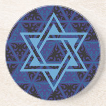 Étoile juive de David Dessous de verre rond