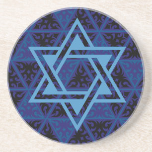 Étoile juive de David Dessous de verre rond